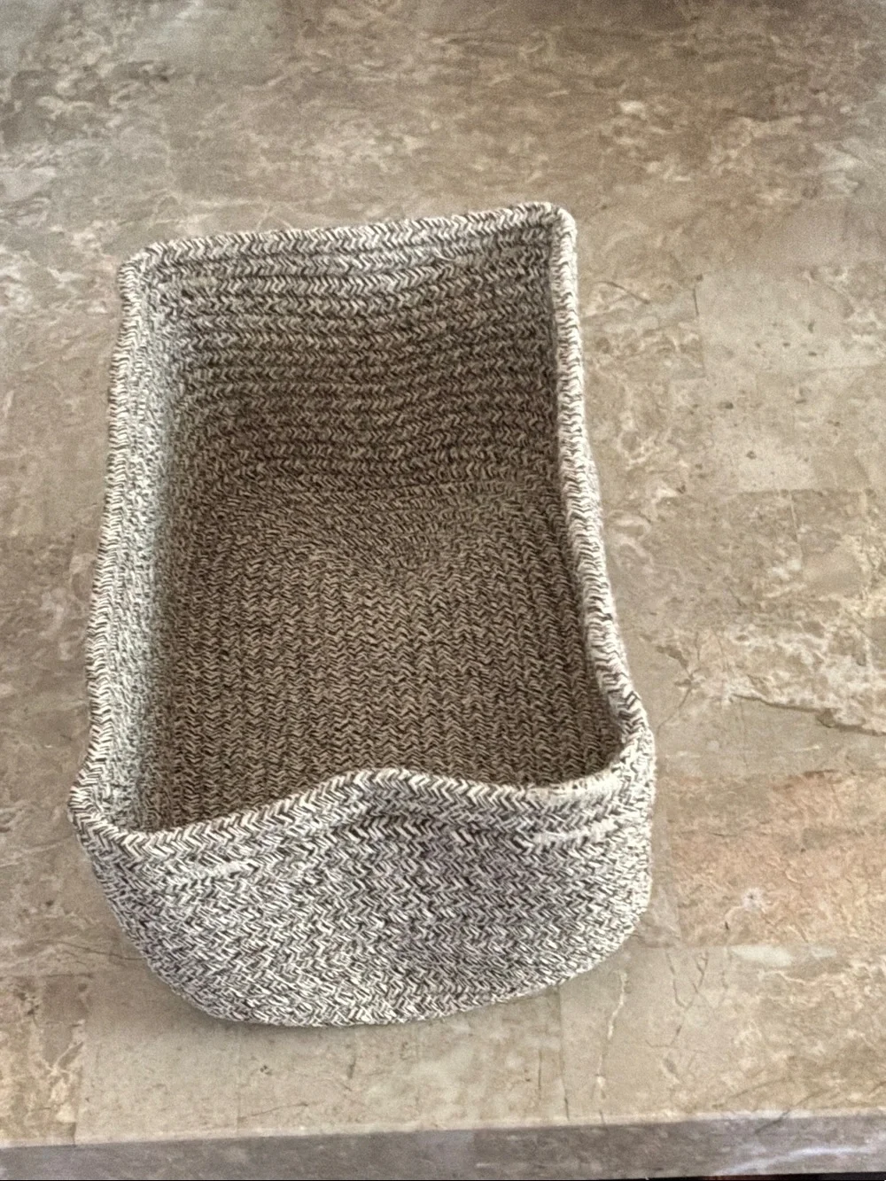 Neutral Woven Storage Basket - Beige/Gray